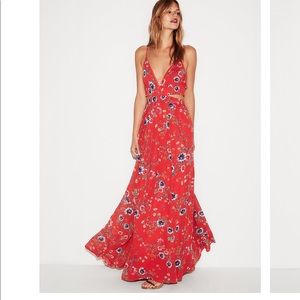 Express floral cut out  maxi dress